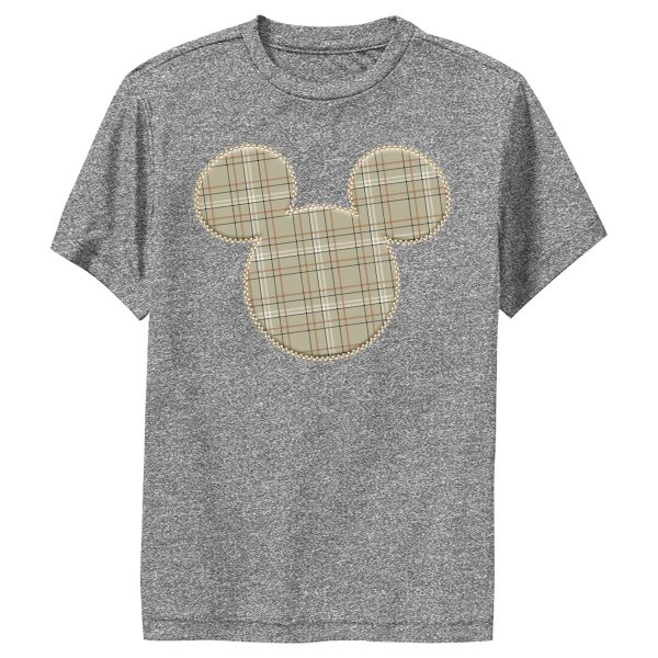 Boy’s Mickey & Friends Mickey Mouse Plaid Silhouette Performance Tee