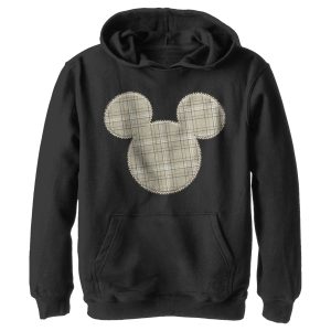 Boy’s Mickey & Friends Mickey Mouse Plaid Silhouette Pull Over Hoodie