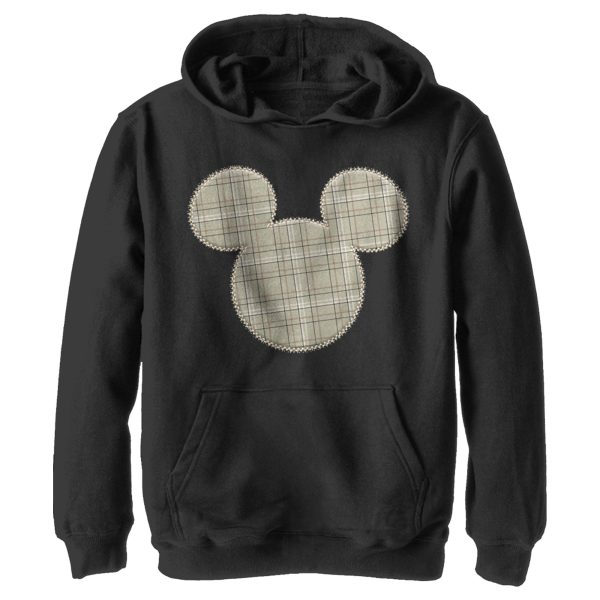 Boy’s Mickey & Friends Mickey Mouse Plaid Silhouette Pull Over Hoodie