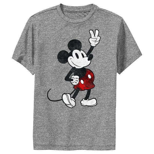 Boy’s Mickey & Friends Mickey Mouse Retro Peace Sign Performance Tee