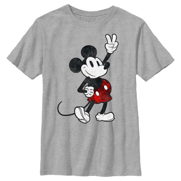 Boy’s Mickey & Friends Mickey Mouse Retro Peace Sign T-Shirt