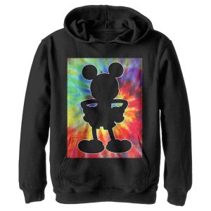 Boy’s Mickey & Friends Mickey Mouse Retro Tie-Dye Silhouette Pull Over Hoodie