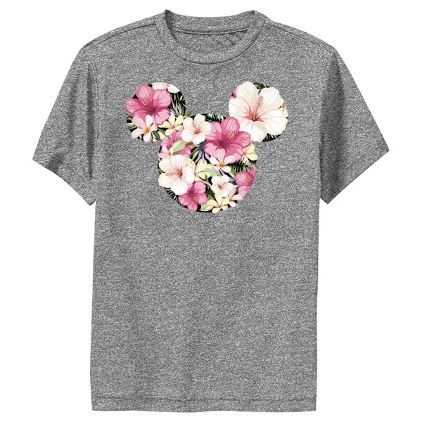 Boy’s Mickey & Friends Mickey Mouse Tropical Flower Silhouette Performance Tee