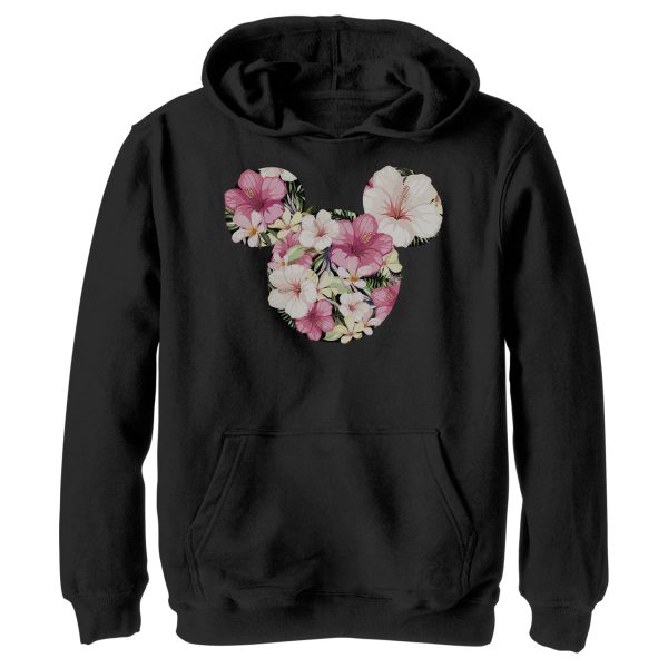 Boy’s Mickey & Friends Mickey Mouse Tropical Flower Silhouette Pull Over Hoodie