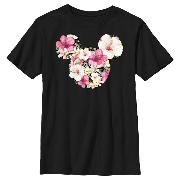 Boy’s Mickey & Friends Mickey Mouse Tropical Flower Silhouette T-Shirt