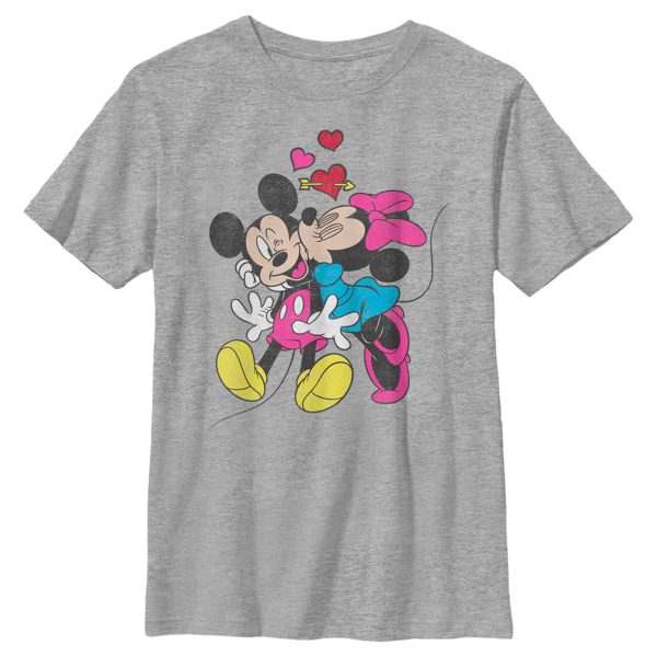 Boy’s Mickey & Friends Mickey and Minnie Heart Kiss T-Shirt