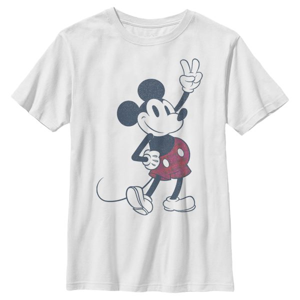 Boy’s Mickey & Friends Plaid Mickey Mouse Retro T-Shirt