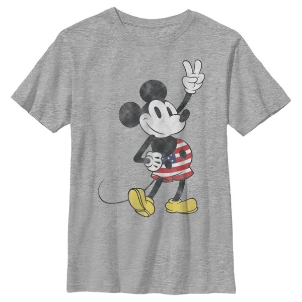 Boy’s Mickey & Friends Retro American Peace Sign T-Shirt