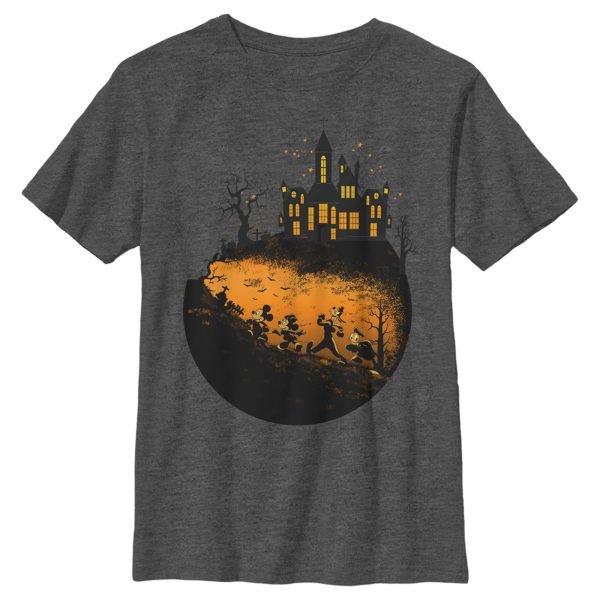 Boy’s Mickey & Friends Walking Towards Haunted Mansion T-Shirt