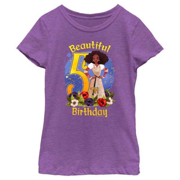 Girl’s Anboran Beautiful 5th Birthday T-Shirt