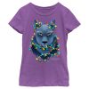 Girl’s Anboran Christmas Lights Wolf T-Shirt