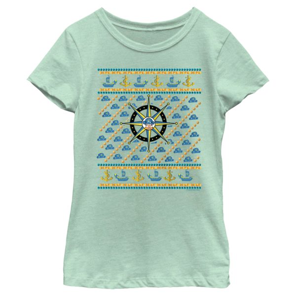 Girl’s Cap’n Crunch Blue and Gold Sweater Print T-Shirt