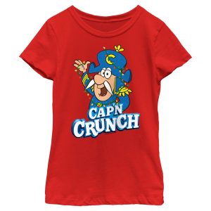 Girl’s Cap’n Crunch Christmas Lights Logo T-Shirt