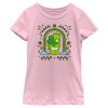 Girl’s Care Bears St. Patrick’s Day Good Luck Bear Green Rainbow Arch T-Shirt