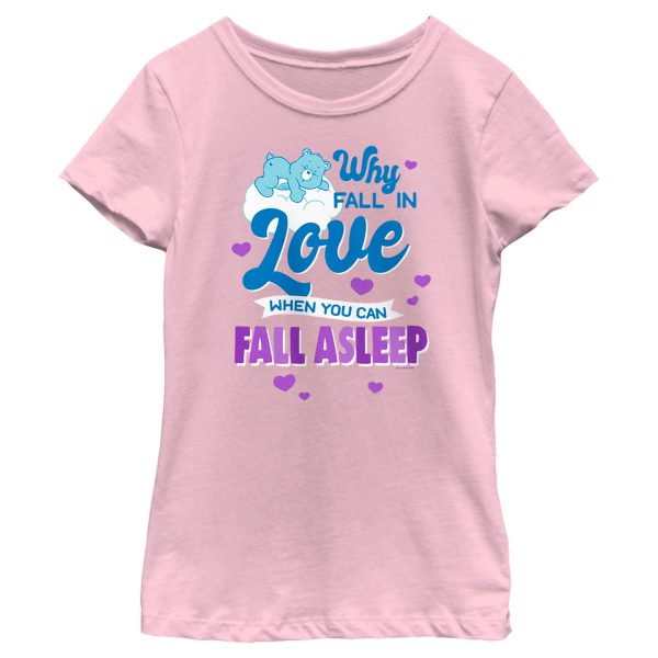 Girl’s Care Bears Valentine’s Day Bedtime Bear Why Fall in Love T-Shirt