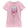 Girl’s Care Bears Valentine’s Day Love-a-lot Bear Love Sunglasses T-Shirt