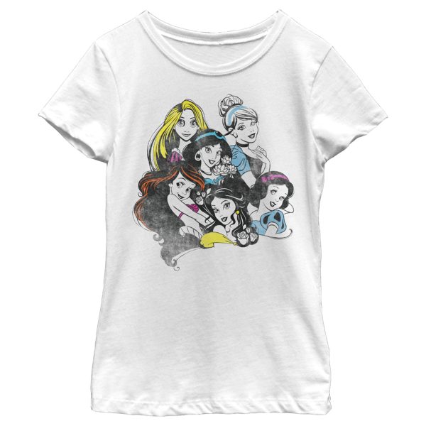 Girl’s Disney Princess Group Bold Color Pop T-Shirt