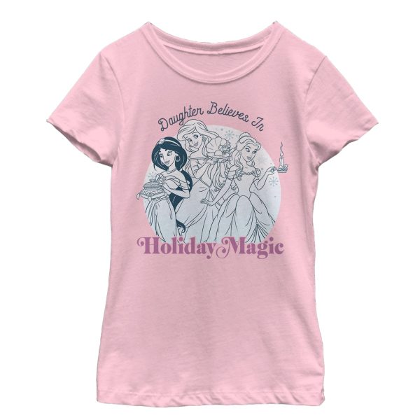 Girl’s Disney Princesses Christmas Daughter Belives in Magic T-Shirt