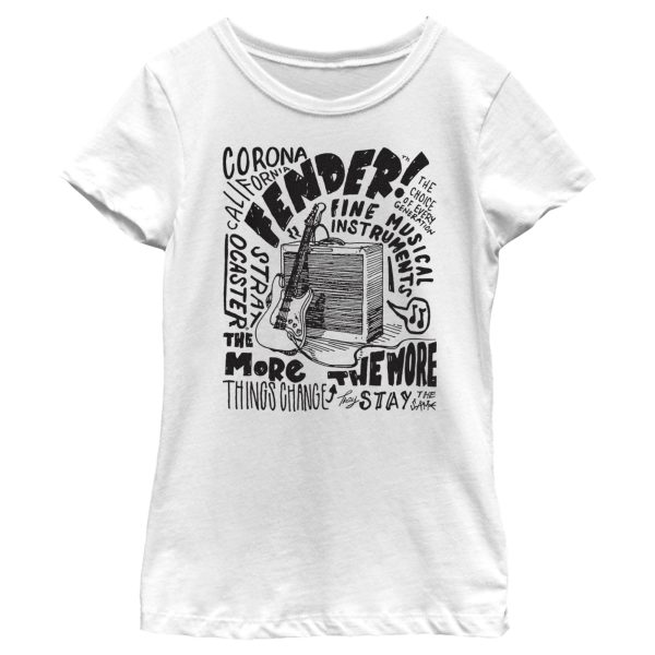 Girl’s Fender Sketch Poster T-Shirt