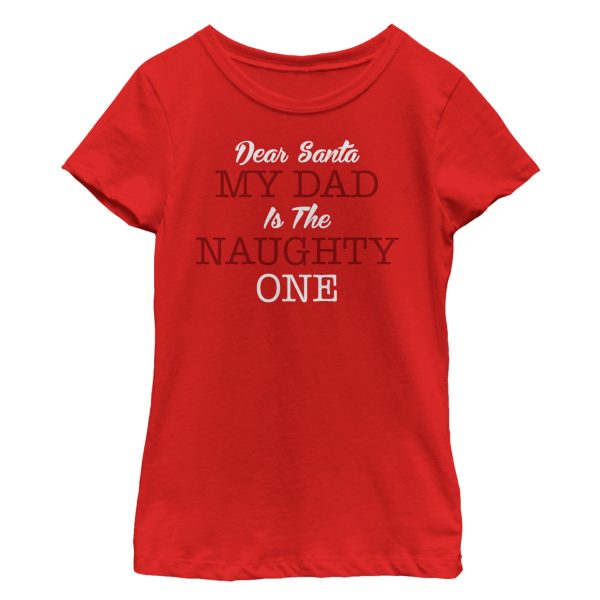 Girl’s Lost Gods Christmas Dad is Naughty T-Shirt