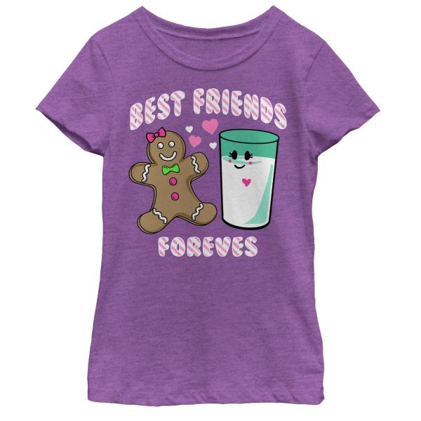 Girl’s Lost Gods Christmas Gingerbread Best Friends T-Shirt