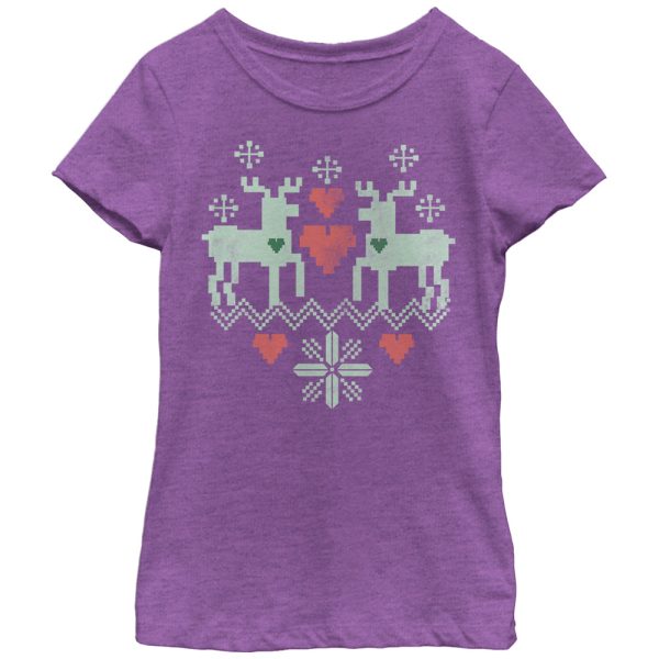 Girl’s Lost Gods Christmas Reindeer Love T-Shirt