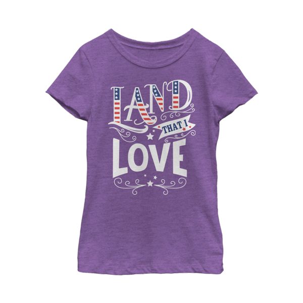 Girl’s Lost Gods Fourth of July America Love Land T-Shirt