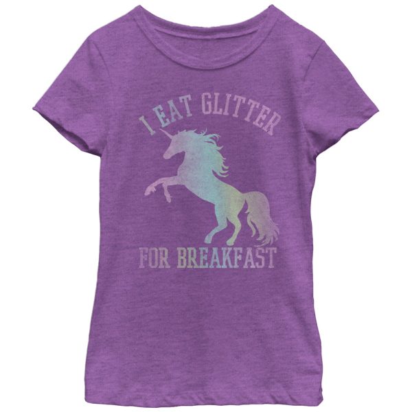 Girl’s Lost Gods Glitter Breakfast Unicorn T-Shirt