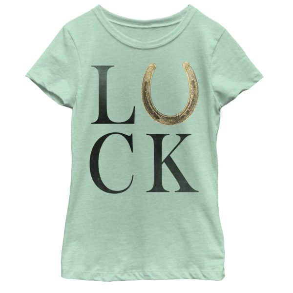 Girl’s Lost Gods St. Patrick’s Day Luck With Golden Horseshoe T-Shirt