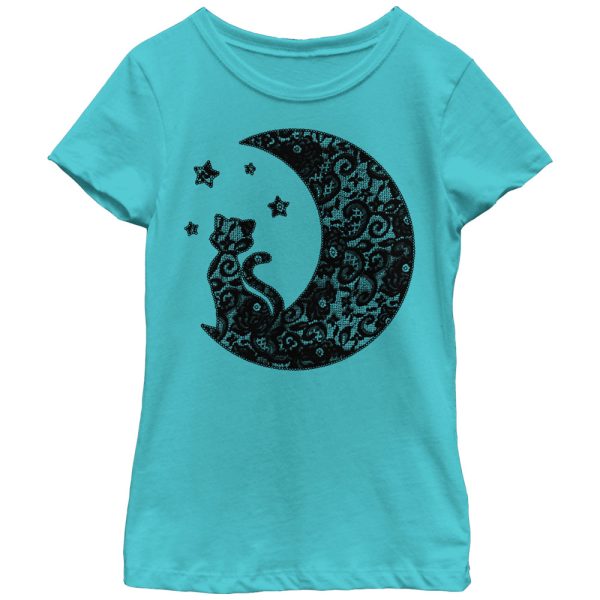 Girl’s Lost Gods The Cat in the Moon Lace Print T-Shirt