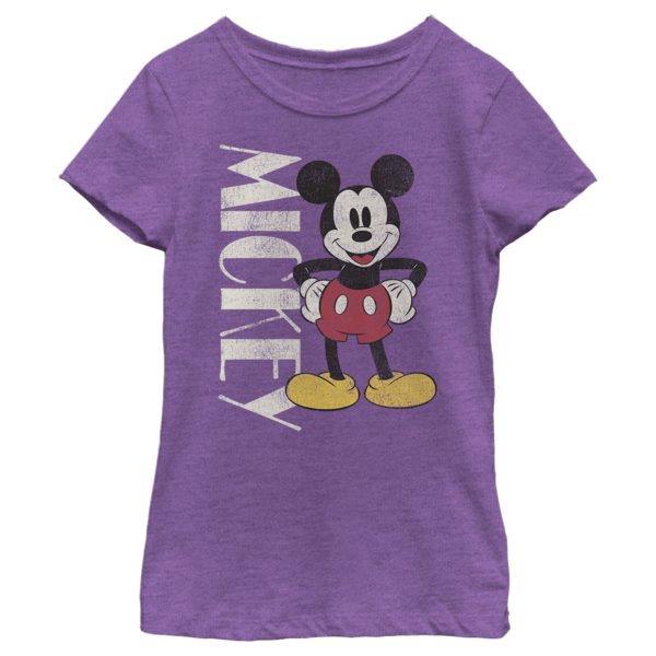 Girl’s Mickey & Friends ’90s Mickey Mouse Distressed T-Shirt