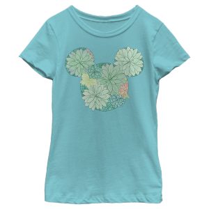 Girl’s Mickey & Friends Botanical Logo T-Shirt