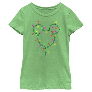 Girl’s Mickey & Friends Christmas Light Silhouette T-Shirt