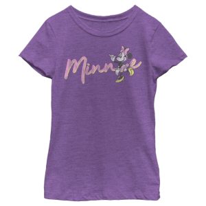 Girl’s Mickey & Friends Cursive Minnie T-Shirt