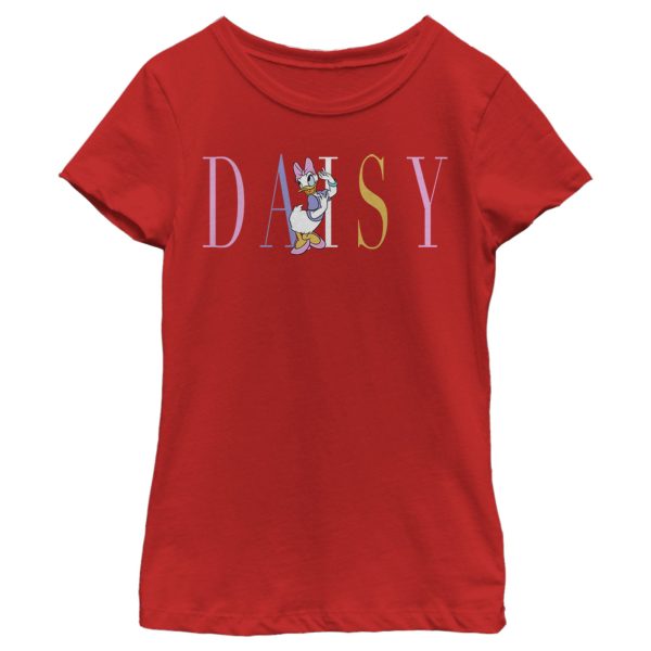 Girl’s Mickey & Friends Daisy Duck Rainbow Name T-Shirt