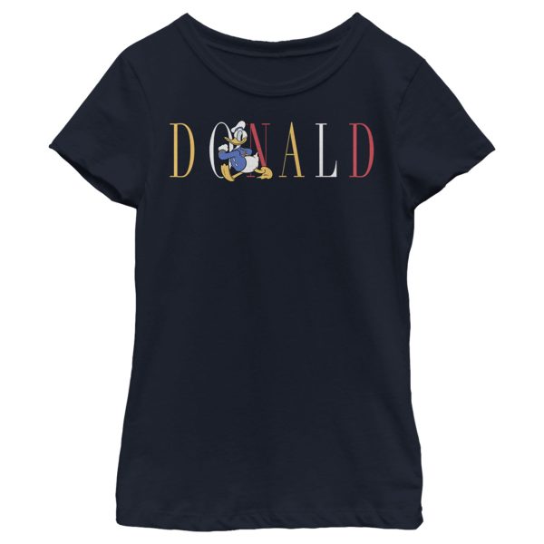 Girl’s Mickey & Friends Donald Duck Colorful Text T-Shirt