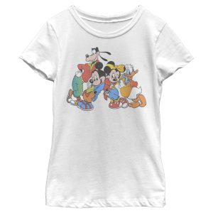 Girl’s Mickey & Friends Mickey & Friends Cool Group Lean T-Shirt