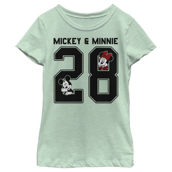 Girl’s Mickey & Friends Mickey & Minnie Jersey T-Shirt