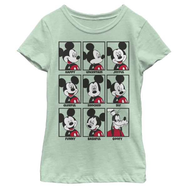 Girl’s Mickey & Friends Mickey Mouse All Emotions Grid T-Shirt