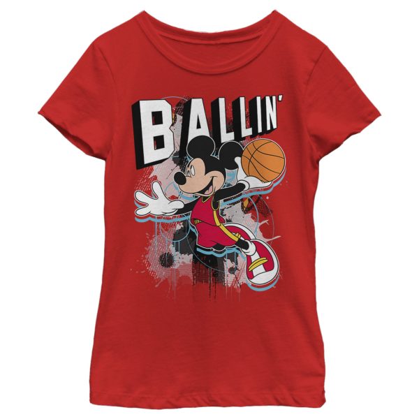 Girl’s Mickey & Friends Mickey Mouse Ballin’ T-Shirt