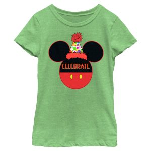 Girl’s Mickey & Friends Mickey Mouse Celebrate Silhouette T-Shirt