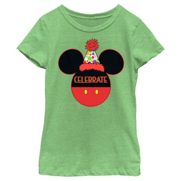 Girl’s Mickey & Friends Mickey Mouse Celebrate Silhouette T-Shirt