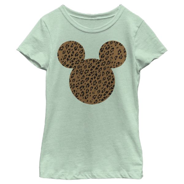 Girl’s Mickey & Friends Mickey Mouse Cheetah Print Silhouette T-Shirt