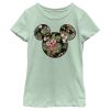 Girl’s Mickey & Friends Mickey Mouse Floral Silhouette T-Shirt