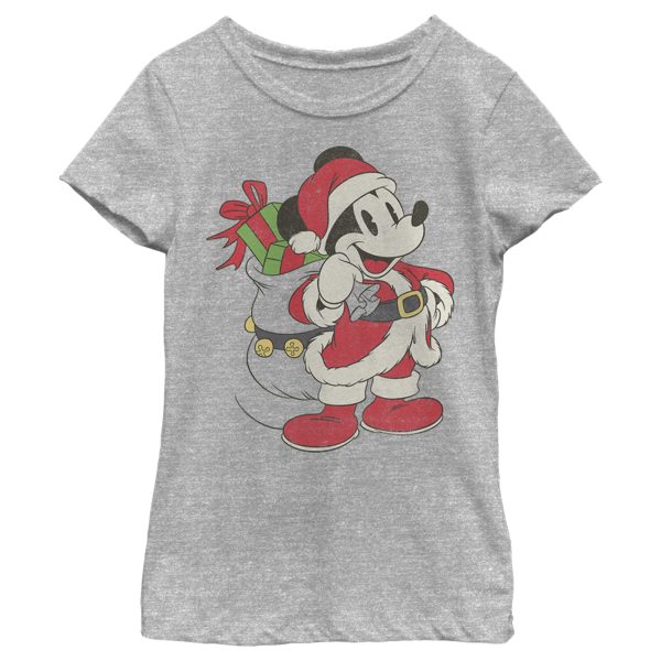 Girl’s Mickey & Friends Mickey Mouse Is Santa T-Shirt