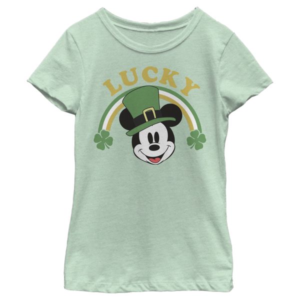 Girl’s Mickey & Friends Mickey Mouse Lucky Rainbow T-Shirt