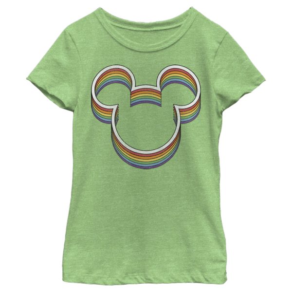 Girl’s Mickey & Friends Mickey Mouse Rainbow Silhouette T-Shirt