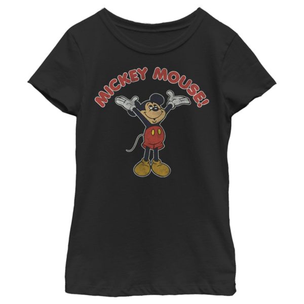 Girl’s Mickey & Friends Mickey Mouse Retro Distressed T-Shirt