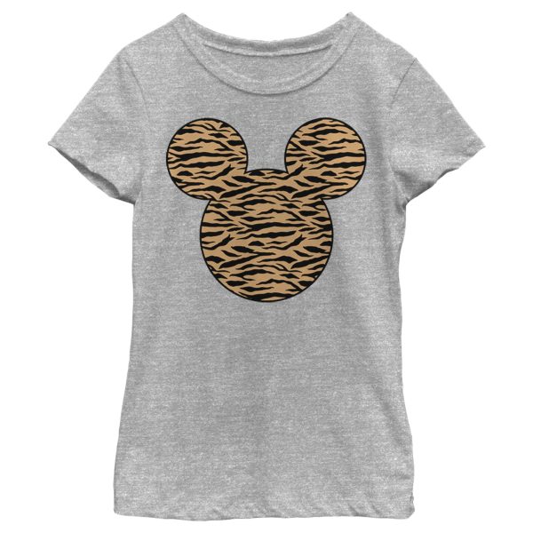 Girl’s Mickey & Friends Mickey Mouse Tiger Print Silhouette T-Shirt