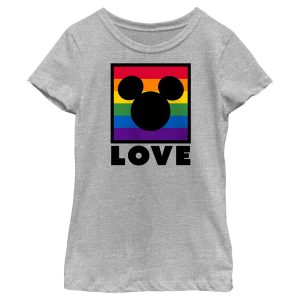 Girl’s Mickey & Friends Mickey Pride Love Rainbow T-Shirt